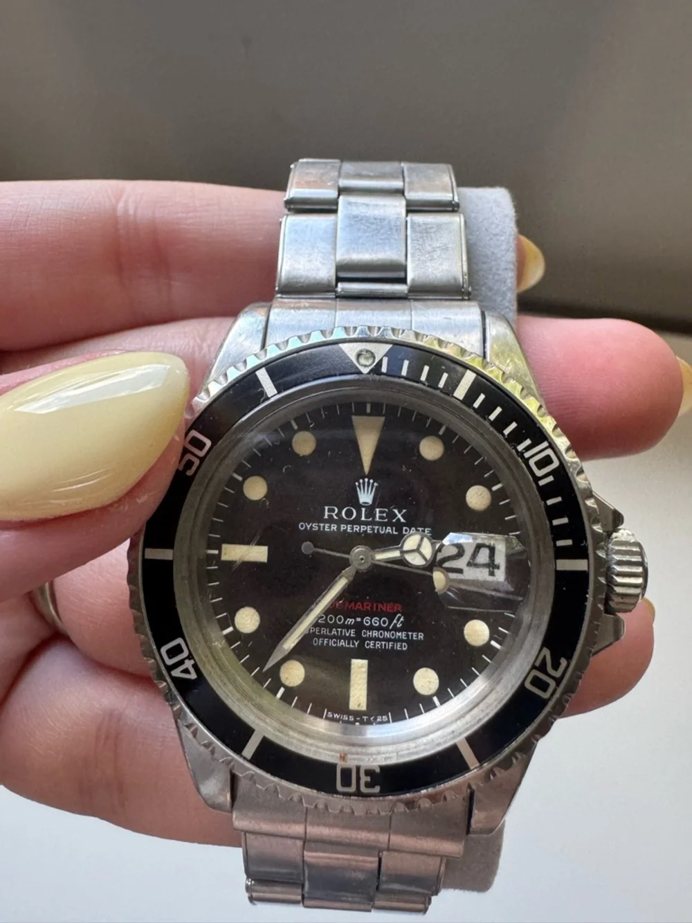 Rare Rolex Red Submariner Men’s Watch With The Meters First Dial